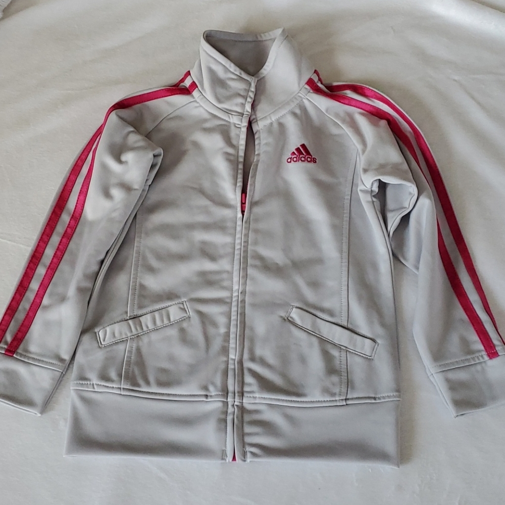 Adidas Little Girl Gray & Pink Size 4 Jacket